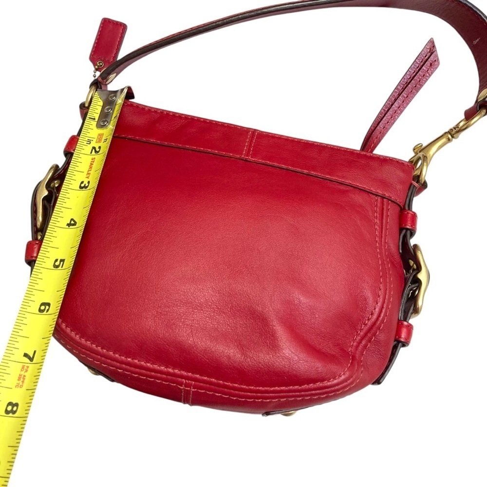 Coach red leather Zoe mini hobo bag - Picture 10 of 13